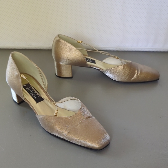 Stuart Weitzman Gold Heels size‎ 8.5B - Picture 1 of 12